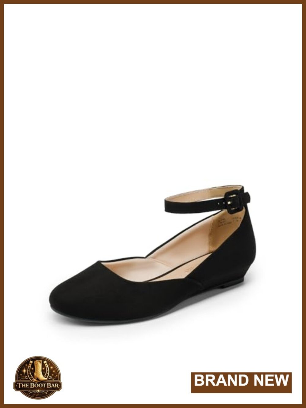 Women's Ballet Flats Faux Suede Ankle Strap Dress Shoes